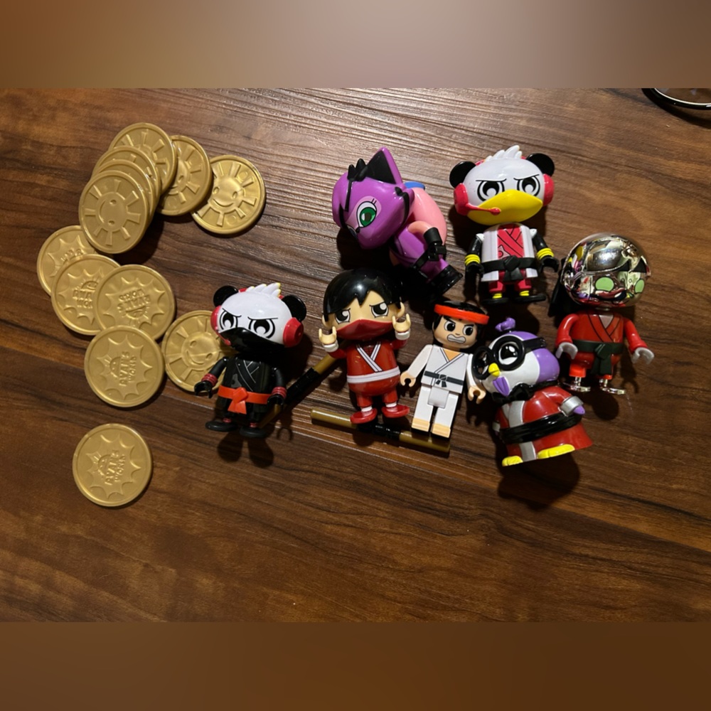Ryan martial arts figures and coins